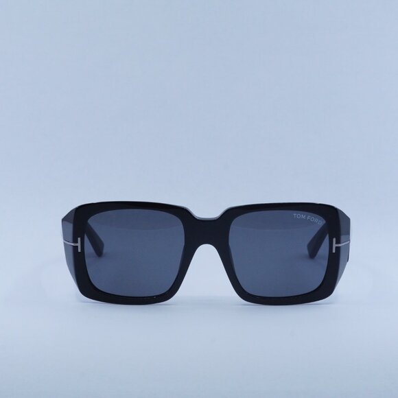 Tom Ford Ryder-02 FT1035-N 01A Sunglasses Black Square Frame, Smoke Lenses - Picture 4 of 12